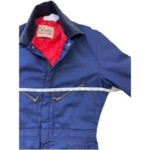 VTG Walls Blizzard -Pruf Insulated Coveralls Mens Small Short USA Navy Workwear - Picture 8 of 11